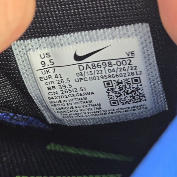 Nike Womens 9.5 Pegasus Trail 3 Black Light Marine Trail Running Shoe DA8698-002 - Picture 12 of 12